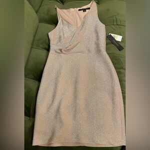 Champagne metallic cocktail dress